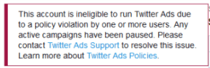 Twitter Ineligible Ads